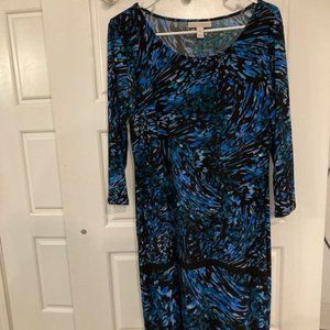 colorful blue Dana Buchman dress - Med